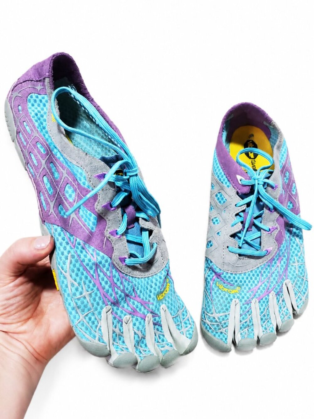 VIBRAM FiveFinger SeeYa FAM LS Barefoot Shoes Lace Up Blue Purple Women's 42EU